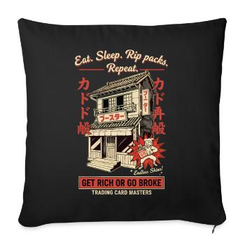 Eat Sleep Rip Packs Repeat Get Rich Or Go Broke - Sofa pillowcase 17,3'' x 17,3'' (45 x 45 cm) - black - Front