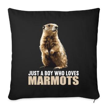 Marmottes Marmotte - Housse de coussin décorative 45 x 45 cm - noir - Devant