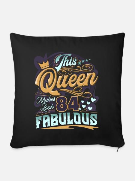 84. Geburtstag Queen - Sofakissenbezug 45 x 45 cm - Schwarz