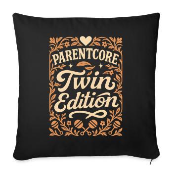Édition jumelle | Parents jumeaux rétro - Housse de coussin décorative 45 x 45 cm - noir - Devant