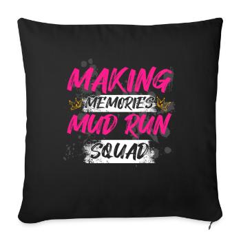 Équipe de course dans la boue Schlammlauf Course boueuse - Housse de coussin décorative 45 x 45 cm - noir - Devant