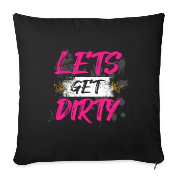 On va salir la course boueuse Schlammlauf Muddy Run - Housse de coussin décorative 45 x 45 cm - noir - Devant