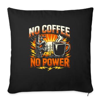 Beware of Lineman without coffee - Sofa pillowcase 17,3'' x 17,3'' (45 x 45 cm) - black - Front