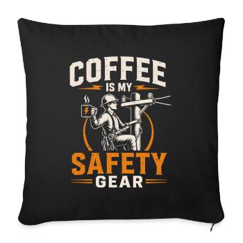 Coffee for fitters is my security - Sofa pillowcase 17,3'' x 17,3'' (45 x 45 cm) - black - Front