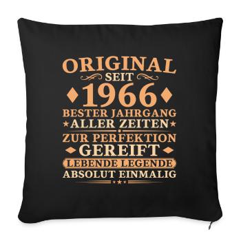 Bester Jahrgang 1966 – 60. Geburtstag Geschenk - Sofakissenbezug 45 x 45 cm - Schwarz - Vorne
