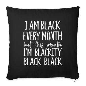 Fierté de l’Identité Noire toute l’année - Housse de coussin décorative 45 x 45 cm - noir - Devant