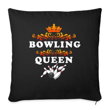 Bowling Queen Lustige Frauen Schlagmeister-Geschenk - Sofakissenbezug 45 x 45 cm - Schwarz - Vorne
