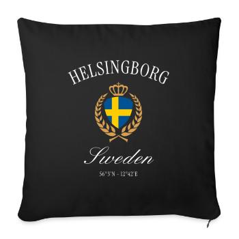 Helsingborg Schweden Wappen Krone – Reise Souvenir - Sofakissenbezug 45 x 45 cm - Schwarz - Vorne