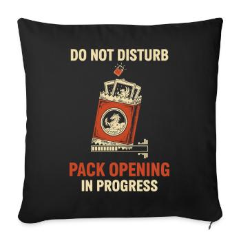 Do Not Disturb Pack Opening In Progress Trading - Sofa pillowcase 17,3'' x 17,3'' (45 x 45 cm) - black - Front