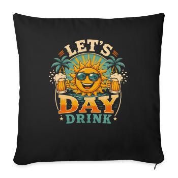 Sonne trinkt Tag – Beach Vibes - Sofakissenbezug 45 x 45 cm - Schwarz - Vorne