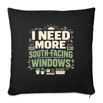 Plus de fenêtres sud | Jungle urbaine - Housse de coussin décorative 45 x 45 cm - noir - Devant