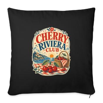 Design d’été du Cherry Riviera Club pour toutes les occasions - Housse de coussin décorative 45 x 45 cm - noir - Devant