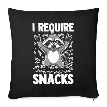 J’ai besoin de snacks poubelle Panda Raccoon - Housse de coussin décorative 45 x 45 cm - noir - Devant