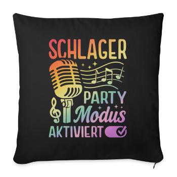 Schlager Party Schlagermusik Tanzparty Musik - Sofakissenbezug 45 x 45 cm - Schwarz - Vorne