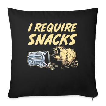 J’ai besoin de snacks poubelle Panda Raccoon - Housse de coussin décorative 45 x 45 cm - noir - Devant