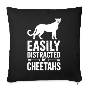 Paroles du guépard Cadeau drôle de guépard - Housse de coussin décorative 45 x 45 cm - noir - Devant