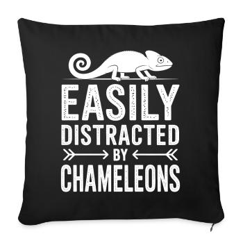 Chameleons Sayings Funny Chameleons Gift - Sofa pillowcase 17,3'' x 17,3'' (45 x 45 cm) - black - Front