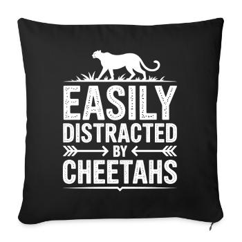 Paroles du guépard Cadeau drôle de guépard - Housse de coussin décorative 45 x 45 cm - noir - Devant
