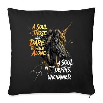 Horse Head Unicorn Rider Motivational Saying - Sofa pillowcase 17,3'' x 17,3'' (45 x 45 cm) - black - Front