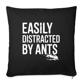Easily Distracted by Ants - Sofa pillowcase 17,3'' x 17,3'' (45 x 45 cm) - black - Front