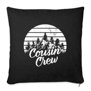 Cousin Crew Bergsilhouette - Sofakissenbezug 45 x 45 cm - Schwarz - Vorne
