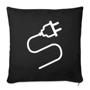 Elektrische Stecker-Linienkunst - Sofakissenbezug 45 x 45 cm - Schwarz - Vorne