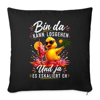 Bin da Eskaliert Ente Sommer Party - Sofakissenbezug 45 x 45 cm - Schwarz - Vorne