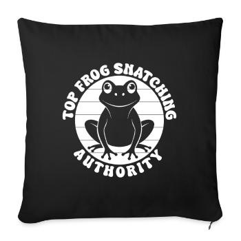 Frog Catcher Top Frog Snatching Authority Frog - Sofa pillowcase 17,3'' x 17,3'' (45 x 45 cm) - black - Front