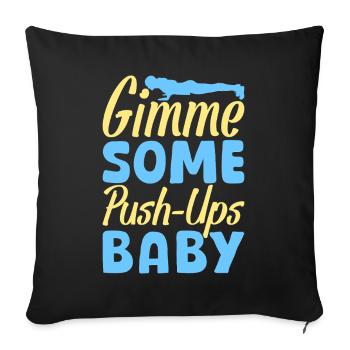 Fitness Fanatics Gimme Some Push-Ups Calisthenics - Sofakissenbezug 45 x 45 cm - Schwarz - Vorne