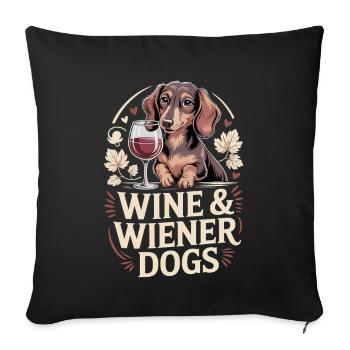 Vin & Chiens viennois - Housse de coussin décorative 45 x 45 cm - noir - Devant