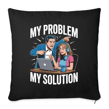 Remote Developer My Problem My Pictogram Mom Dad - Sofa pillowcase 17,3'' x 17,3'' (45 x 45 cm) - black - Front