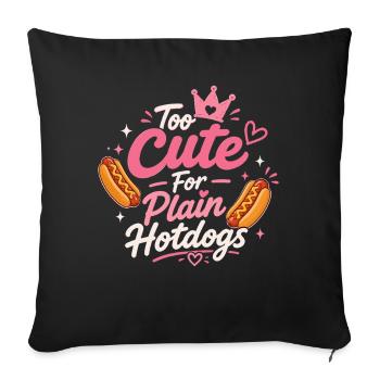 Grill à la saucisse de hot-dog Glizzy Gobbler - Housse de coussin décorative 45 x 45 cm - noir - Devant