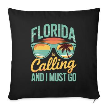 Florida Is Calling And I Have To Go Sunglasses - Sofa pillowcase 17,3'' x 17,3'' (45 x 45 cm) - black - Front
