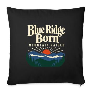 Blue Ridge Born Mountain Raised Appalachian Pride - Sofa pillowcase 17,3'' x 17,3'' (45 x 45 cm) - black - Front