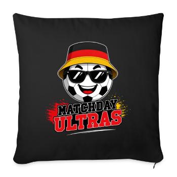 Matchday Ultras Fußball Fan Deutschland - Sofakissenbezug 45 x 45 cm - Schwarz - Vorne