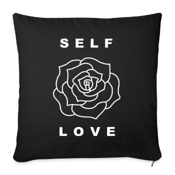 Self Love Rose Line Art - Sofa pillowcase 17,3'' x 17,3'' (45 x 45 cm) - black - Front