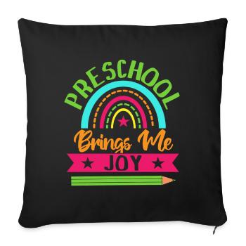 Maître de maternelle m’apporte de la joie Maître de maternelle - Housse de coussin décorative 45 x 45 cm - noir - Devant