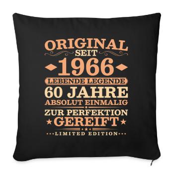 1966 Jahrgang 60 Jahre Absolut Einmalig - Sofakissenbezug 45 x 45 cm - Schwarz - Vorne