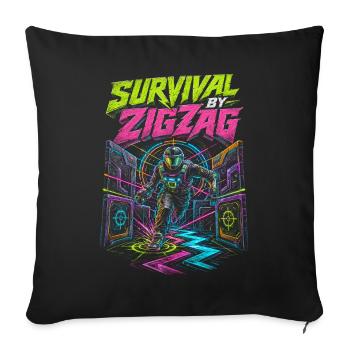 Laser Tag Survival By Zigzag - Sofa pillowcase 17,3'' x 17,3'' (45 x 45 cm) - black - Front