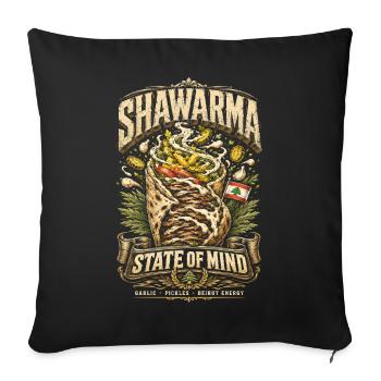 Lebanon Lebanese Shawarma State Of Mind - Sofa pillowcase 17,3'' x 17,3'' (45 x 45 cm) - black - Front