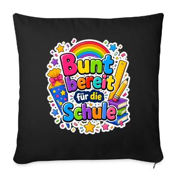 Schulkind 2026 Einschulung 2026 Schulanfang - Sofakissenbezug 45 x 45 cm - Schwarz - Vorne