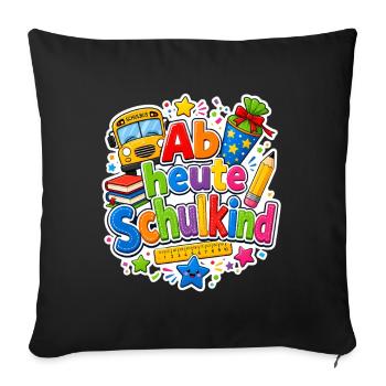 Schulkind 2026 Einschulung 2026 Schulanfang - Sofakissenbezug 45 x 45 cm - Schwarz - Vorne