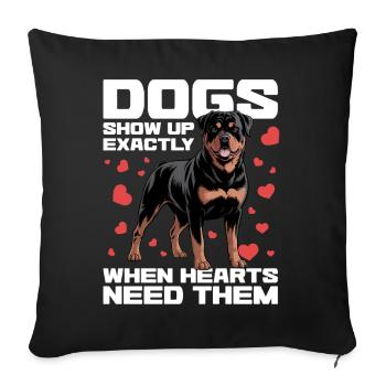 Rottweiler Rottweiler Rottie Race de chien - Housse de coussin décorative 45 x 45 cm - noir - Devant