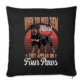 Rottweiler Rottweiler Rottie Race de chien - Housse de coussin décorative 45 x 45 cm - noir - Devant