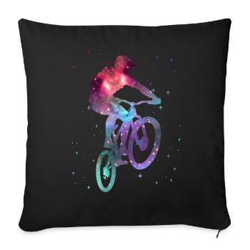 Downhill Mountain Bike Biker MTB Boys Kids - Sofa pillowcase 17,3'' x 17,3'' (45 x 45 cm) - black - Front
