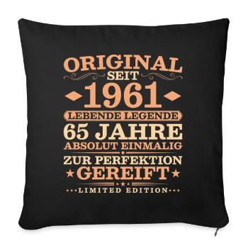 1961 Jahrgang 65 Jahre Absolut Einmalig - Sofakissenbezug 45 x 45 cm - Schwarz - Vorne
