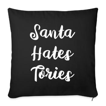 Fettgedruckte Schrift auf schwarzem Tee - Sofakissenbezug 45 x 45 cm - Schwarz - Vorne