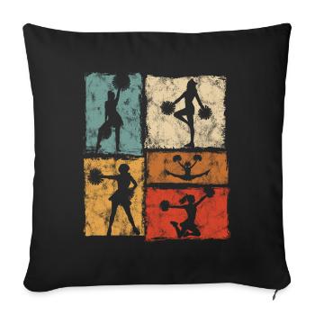 Cheerleader Sport Retro Style Cheer - Sofa pillowcase 17,3'' x 17,3'' (45 x 45 cm) - black - Front