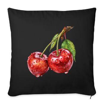 cerise - Housse de coussin décorative 45 x 45 cm - noir - Devant