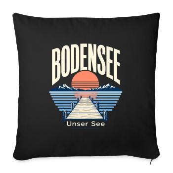 Bodensee Unser See Lake Vacation Memory - Sofakissenbezug 45 x 45 cm - Schwarz - Vorne